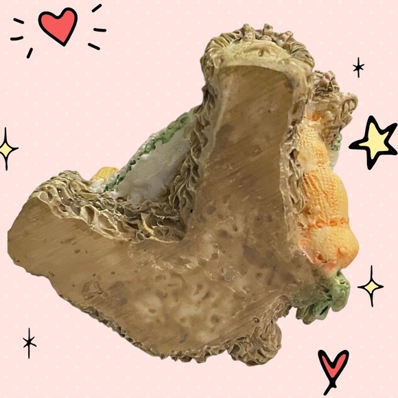 ABC Patchwork Bunny Wearing Carrot Sweater 3.5" Resin Figurine - Picture 8 of 8